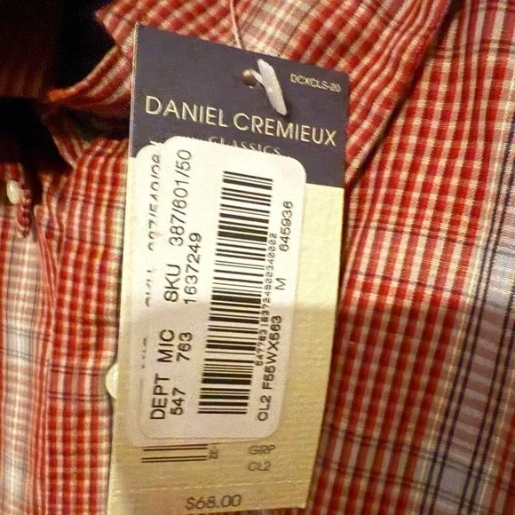 NWT-‎ Daniel Cremieux Classics Plaid Button Down Shirt Tailored Fit Medium - Picture 5 of 5